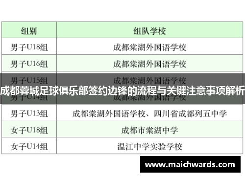 成都蓉城足球俱乐部签约边锋的流程与关键注意事项解析